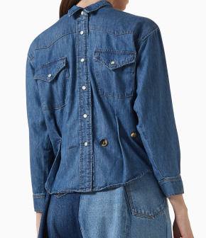 A.W.A.K.E. Mode Blue Long-Sleeve Denim Shirt 4