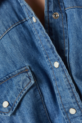 A.W.A.K.E. Mode Blue Long-Sleeve Denim Shirt 5