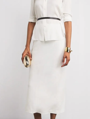 Saloni  Linen Carine-b Midi Skirt 2