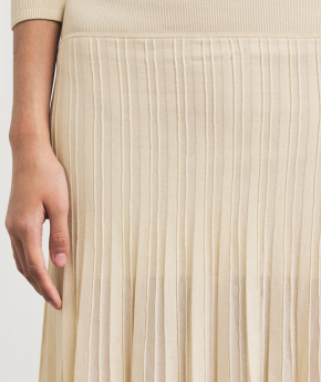 Isabel Marant Crepe Pleated Knit Midi Skirt 4