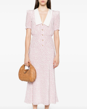 Alessandra Rich Floral Print Midi Dress 6