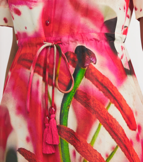 Tory Burch Silk-Cotton Lily Print Midi Dress 4