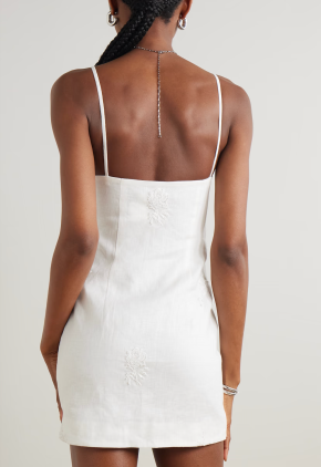 Sir the Label Alessandra Gathered Embroidered Linen Mini Dress 4