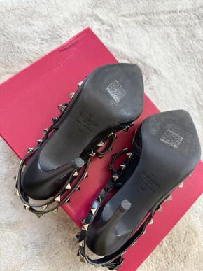 Valentino Black/Silver Rockstud Sandals 5