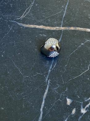 Saint Laurent Crystal Pave Set Ring 5