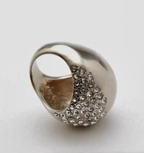 Saint Laurent Crystal Pave Set Ring 2