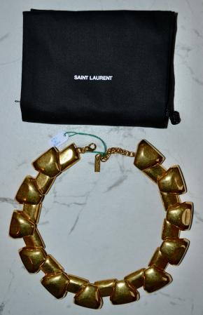 Saint Laurent Gold Metal Chunky Necklace 2