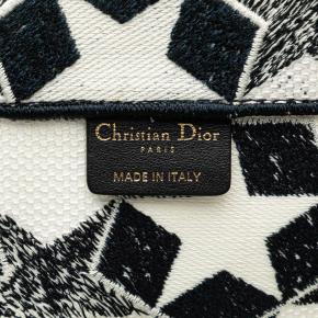 Dior Navy And White Large Canvas Embroidered Lucky Star Book Tote 6