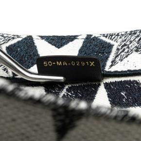 Dior Navy And White Large Canvas Embroidered Lucky Star Book Tote 7