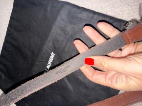 Saint Laurent Brown Leather Western Belt 80 3