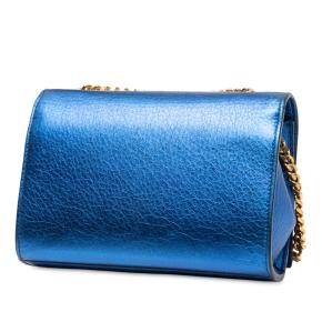 Saint Laurent Blue Small Metallic Calfskin Monogram Kate Tassel Crossbody 2