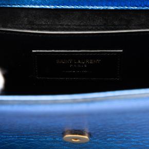 Saint Laurent Blue Small Metallic Calfskin Monogram Kate Tassel Crossbody 5