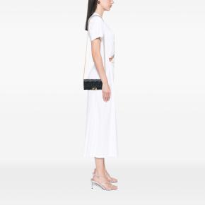 Fendi Black Zucca Embossed Nappa Baguette Continental Wallet With Chain 7