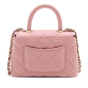 Chanel Pink Extra Mini Quilted Caviar Coco Top Handle Bag 2