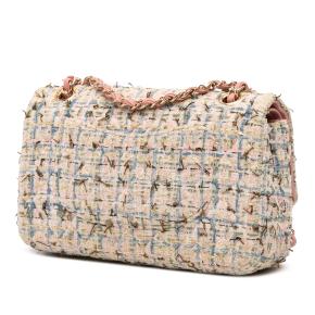 Chanel Pink Medium Classic Boucle Tweed Double Flap 2