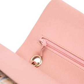 Chanel Pink Medium Classic Boucle Tweed Double Flap 8