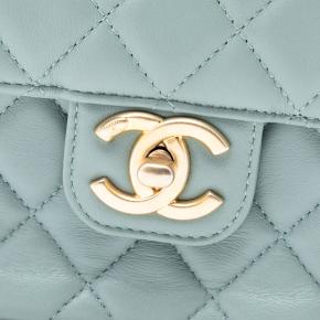Chanel Blue Mini Square Classic Lambskin Casino Royale Charms Single Flap 5