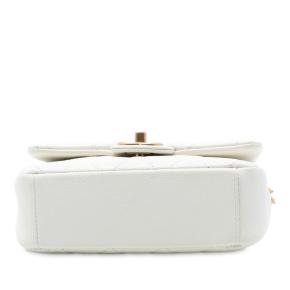 Chanel Whhite Mini Quilted Caviar Chain Soul Flap 3