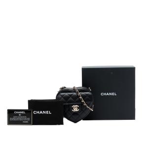 Chanel Black Mini Lambskin CC in Love Heart Crossbody 8