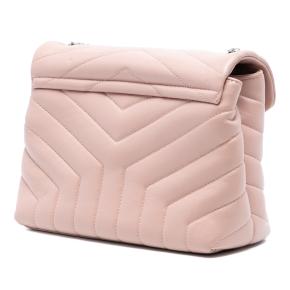 Saint Laurent Blush Pink Small Quilted Calfskin Monogram Loulou Chain Shoulder Bag 2