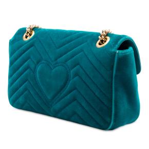 Gucci Blue Medium GG Marmont Matelasse Velvet Shoulder Bag 2