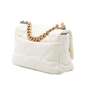 Chanel White Medium Lambskin 19 Flap 2