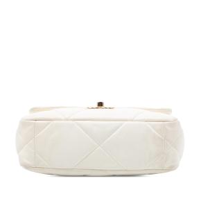 Chanel White Medium Lambskin 19 Flap 3