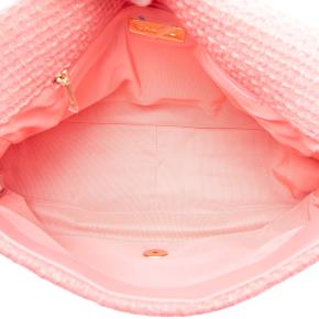 Chanel Pink Maxi Tweed 19 Flap 5
