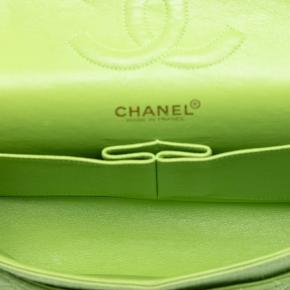 Chanel Green Medium Classic Jersey Bijoux Chain Double Flap 4