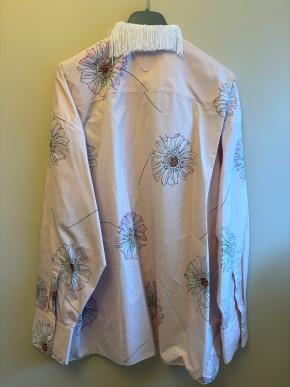 Prada Gerbera Print Fringe Collar Cotton Shirt 3