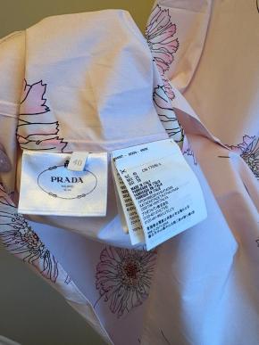 Prada Gerbera Print Fringe Collar Cotton Shirt 6