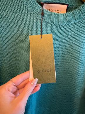 Gucci Green Feather Cuff Sweater 9