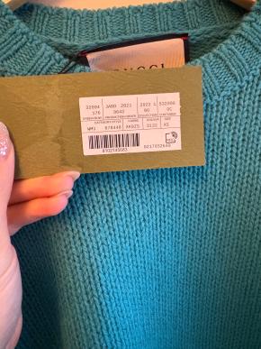 Gucci Green Feather Cuff Sweater 8