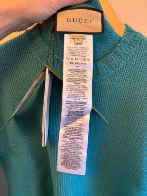 Gucci Green Feather Cuff Sweater 6