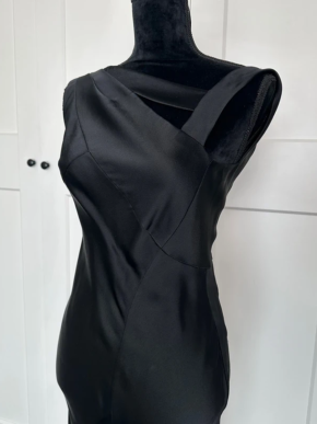 Dior Vintage Black Silk Cocktail Dress 4