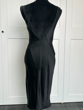 Dior Vintage Black Silk Cocktail Dress 3