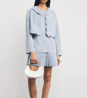 Claudie Pierlot  Denim Pleated Mini Dress 3