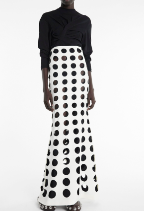 A.W.A.K.E. Mode White Layered Hole Maxi Skirt 4