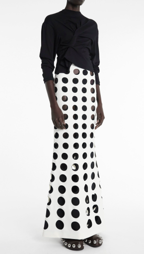 A.W.A.K.E. Mode White Layered Hole Maxi Skirt 6