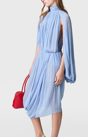 Stella McCartney Creponne Draped Silk-chiffon Midi Dress 3