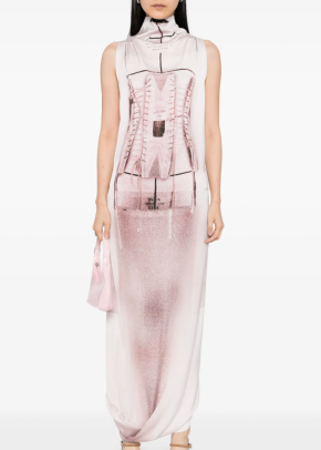 Jean Paul Gaultier Maxi Bustier-Print Dress 3