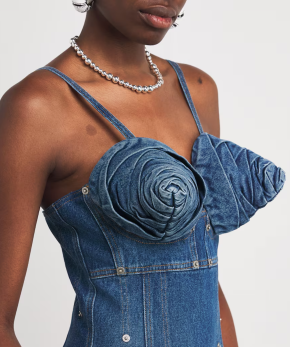 Jean Paul Gaultier Denim Iconic Cups Maxi Dress 5