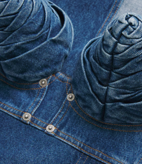 Jean Paul Gaultier Denim Iconic Cups Maxi Dress 3