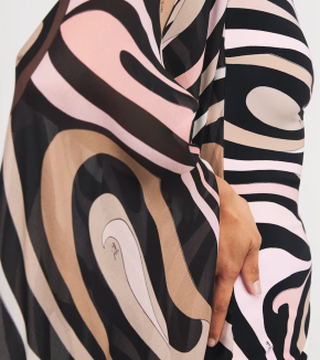 Pucci Silk Marmo Print Kaftan Mini Dress 5