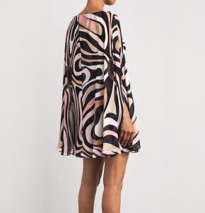 Pucci Silk Marmo Print Kaftan Mini Dress 4