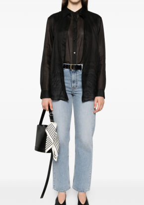 Toteme Blue Organic Denim Straight Low-Rise Jeans 2