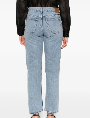 Toteme Blue Organic Denim Straight Low-Rise Jeans 5