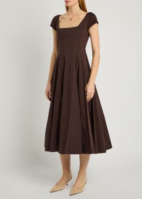 Staud Brown Wells Midi Dress 2