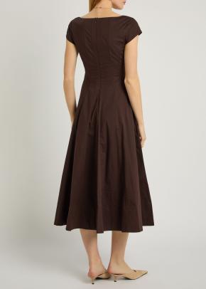 Staud Brown Wells Midi Dress 4