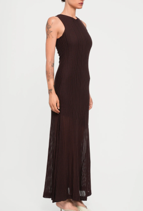 Bite Studios Brown Ribbed Spacia Maxi Dress 2